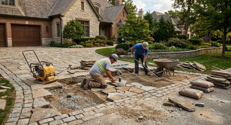 Brick Driveway Repair in Olathe, KS