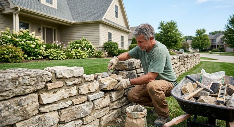 Brick Fence Repair in Olathe, KS