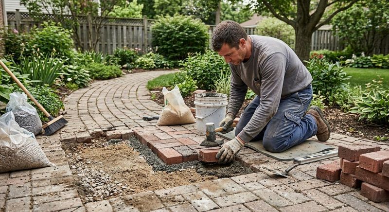 Brick Pathway Repair in Olathe, KS