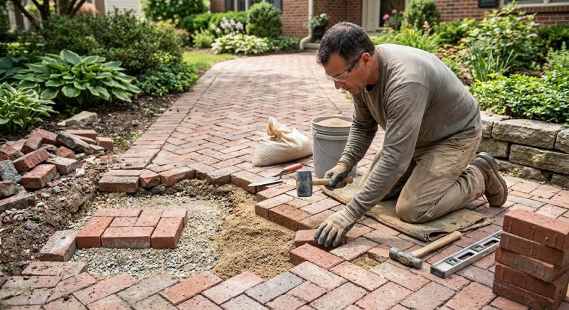 Brick Pathway Repair in Olathe, KS