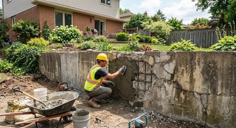 Brick Retaining Wall Repair in Olathe, KS