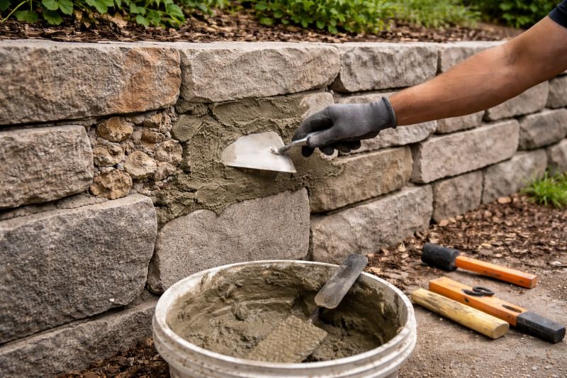 Brick Retaining Wall Repair in Olathe, KS
