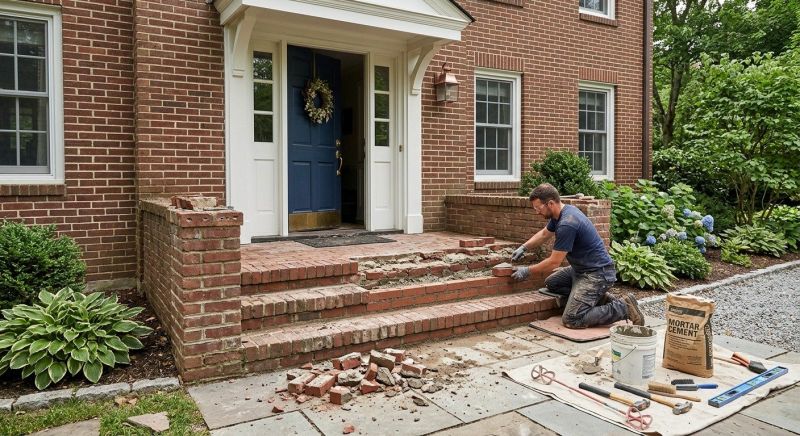 Brick Stoop Repair in Olathe, KS