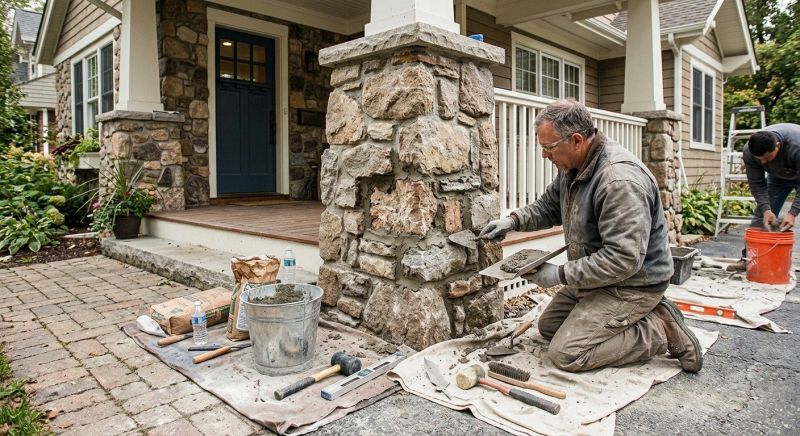 Stone Column Repair in Olathe, KS