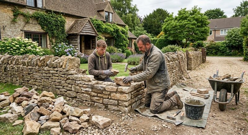 Stone Wall Repair in Spring Hill, KS