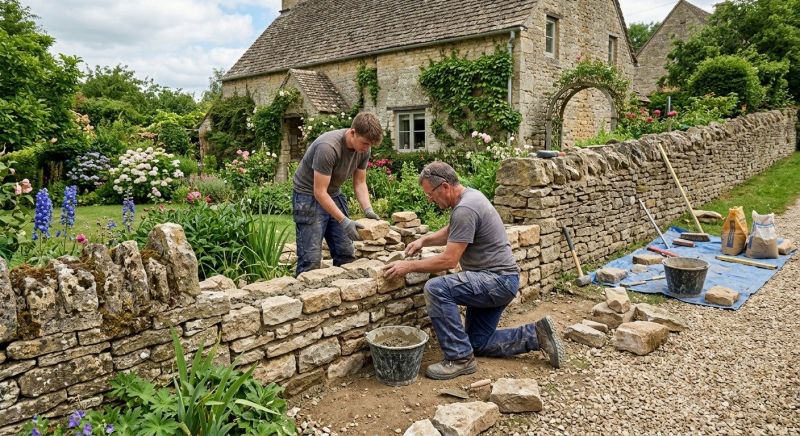 Stone Wall Repair in Spring Hill, KS